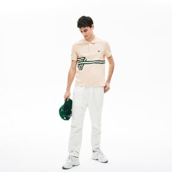 Lacoste Stripe Print Polo Shirt - Polo Pánské Světle Růžové | CZ-sorhYa